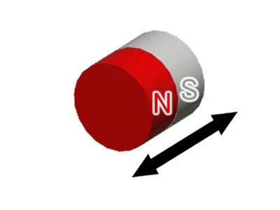 アルニコ磁石、円柱型、Φ5x10(mm)、高さ方向