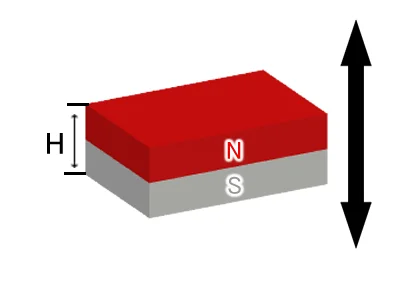 フェライト磁石、角型、12.5x8.5x4.7(mm)、4.7mm方向