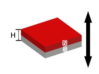フェライト磁石、角型、10x10x3(mm)、3mm方向