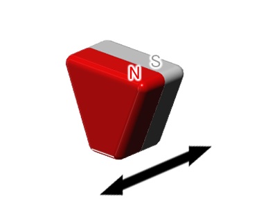 ネオジム磁石(N42)、台形型、1.85/5.73x4.68x3(mm)、3mm方向