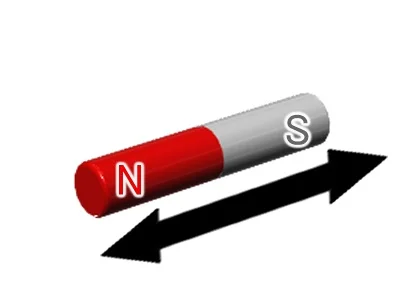 ネオジム磁石(N52)、円柱型、Φ5x22(mm)、高さ方向