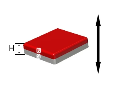 サマコバ磁石(SS32)、角型、6x5x2(mm)、Niメッキ、2mm方向