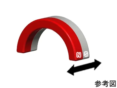 ネオジム磁石(N50)、C型、R6.7xr5x4(180°)(mm)、高さ方向