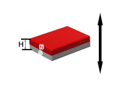 ネオジム磁石(N35H)、角型、24x13x3(mm)、3mm方向