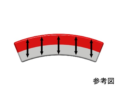 ネオジム磁石(N40)、C型、R22xr18x10(45°)(mm)、外径N内径S